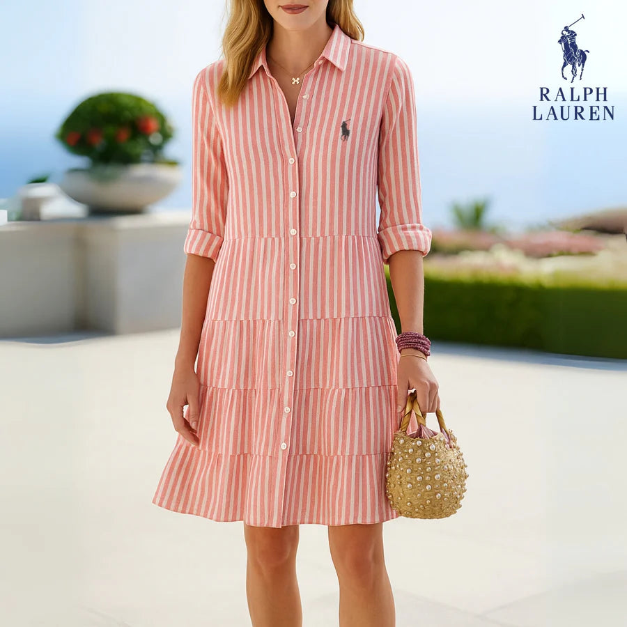 Striped Casual Elegance Shirt Dress – R&L™ Summer Collection